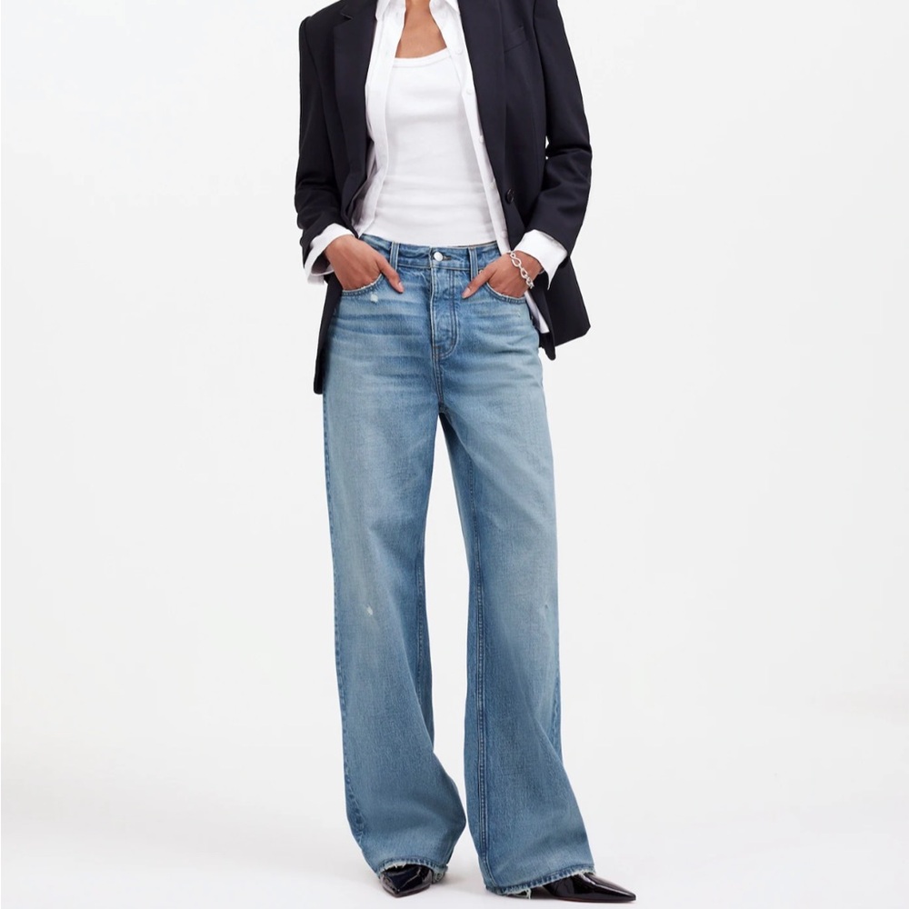Women's Blue Wide-Leg Jeans